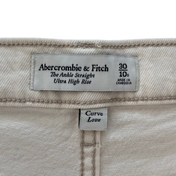 Abercrombie & Fitch Curve Love ultra high rise ankle straight jeans size 30 NWT - Picture 4 of 4
